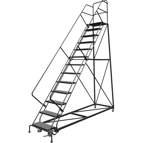 &eacute;chelles en angle de s&eacute;curit&eacute;, 13 marches, Perfor&eacute;, Inclinaison 50°, Hauteur 130" Stor-it Systems
