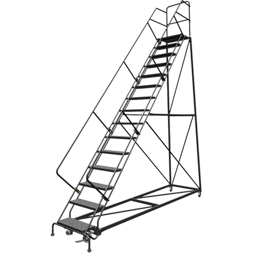 &eacute;chelles en angle de s&eacute;curit&eacute;, 15 marches, Perfor&eacute;, Inclinaison 50°, Hauteur 150" Stor-it Systems
