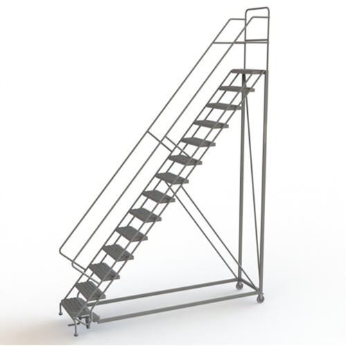&eacute;chelles en angle de s&eacute;curit&eacute;, 14 marches, Stri&eacute;, Inclinaison 50°, Hauteur 140" Stor-it Systems