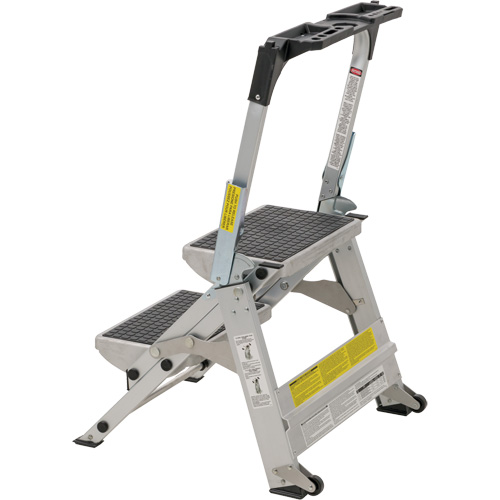 &eacute;chelle escabeau avec roues pivotantes, 2 marches, 23" x 21" x Hauteur 34,50" Stor-it Systems