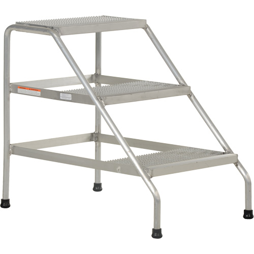 Aluminum Step Stand, 3 Step(s), 22-13/16" W x 34-9/16" L x 30" H, 500 lbs. Capacity Stor-it Systems