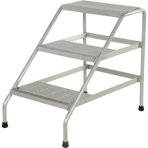 Aluminum Step Stand, 3 Step(s), 22-13/16" W x 34-9/16" L x 30" H, 500 lbs. Capacity Stor-it Systems