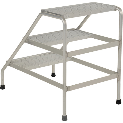 Aluminum Step Stand, 3 Step(s), 22-13/16" W x 34-9/16" L x 30" H, 500 lbs. Capacity Stor-it Systems