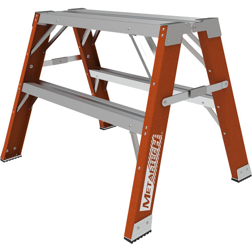 Escabeau chevalet &eacute;tabli Buildman, 2' ha x 33,5" la x 25,75" pr, Capacit&eacute; de 300 lb, Fibre de verre Stor-it Systems