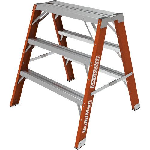 Buildman Step-up Workbench, 3' H x 34.75" W x 33.25" D, 300 lbs. Capacity, Fibreglass Stor-it Systems