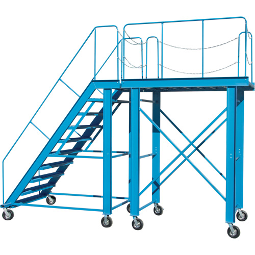&eacute;chelle &agrave; neige, Acier, 10 Marches, 99" ha, 85-1/2" p, 48" Marche, Stri&eacute; Stor-it Systems