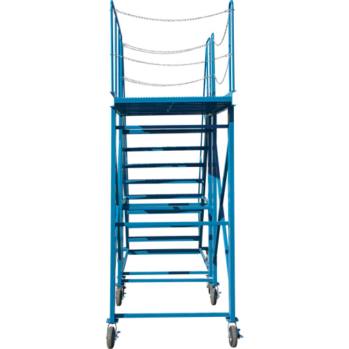&eacute;chelle &agrave; neige, Acier, 10 Marches, 99" ha, 85-1/2" p, 48" Marche, Stri&eacute; Stor-it Systems