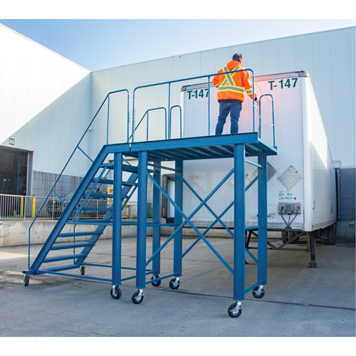 &eacute;chelle &agrave; neige, Acier, 10 Marches, 99" ha, 85-1/2" p, 48" Marche, Stri&eacute; Stor-it Systems