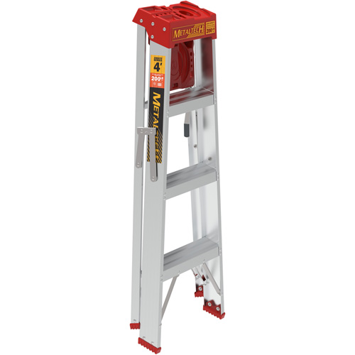 Step Ladder with Paint Tray, 4', Aluminum, 200 lbs. Capacity, Type 3 Stor-it Systems