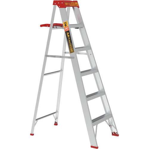 Step Ladder with Paint Tray, 6', Aluminum, 200 lbs. Capacity, Type 3 Stor-it Systems