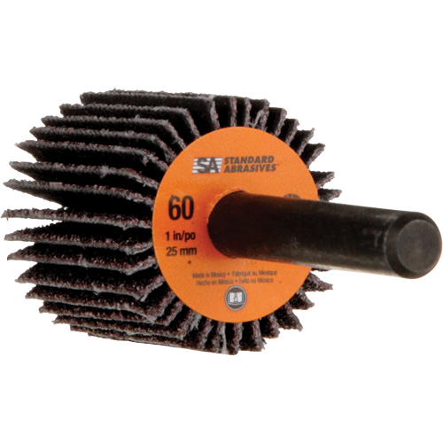 Meule &agrave; lamelles Standard Abrasives, Oxyde d'aluminium, Grain 60, 1" x 1" x 1/4" Stor-it Systems