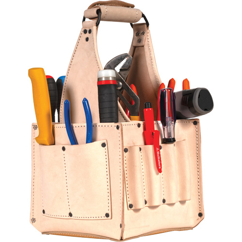 Electrical & Maintenance Tool Pouches, Leather, 17 Pockets, Beige Stor-it Systems