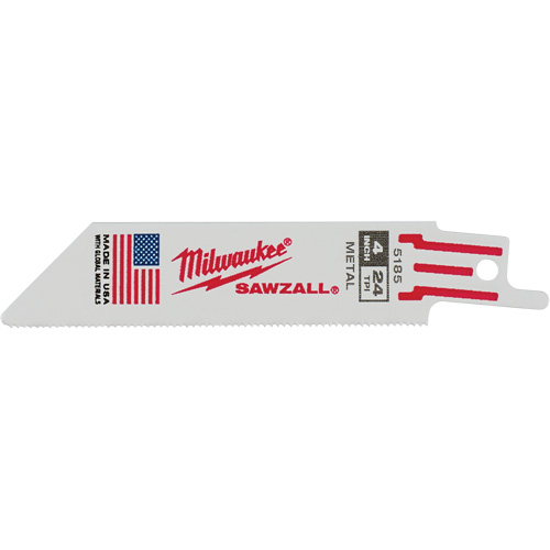 Lames de scie alternative Sawzall, Bim&eacute;tal, 24 Dents par pouce, 4" lo x 3/4" la Stor-it Systems