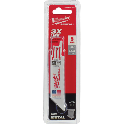 Lames de scie alternative Sawzall, Bim&eacute;tal, 24 Dents par pouce, 4" lo x 3/4" la Stor-it Systems