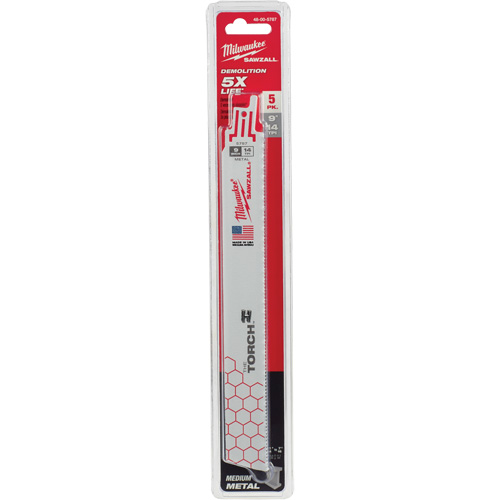 The Torch Sawzall&reg; Blades, Bi-Metal, 14 TPI, 9" L x 1" W Stor-it Systems