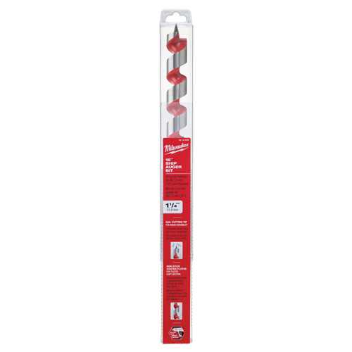 Longue m&egrave;che h&eacute;licoidale pour perceuse, Diam&egrave;tre de 1-1/4", Cannelure 15", Tige 7/16" hexagonal Stor-it Systems