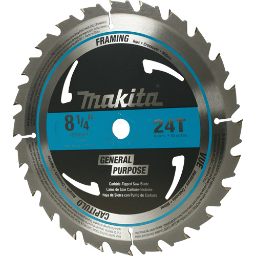Lame de scie circulaire pour charpente &agrave; pointes au carbure, 8-1/4", 24 dents, Pour Bois Stor-it Systems