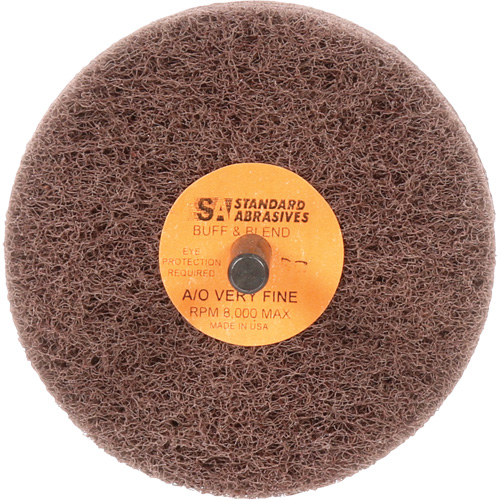 Standard Abrasives Buff & Blend Wheel, 3" Dia. x 3" W, 1/4" Arbor, Aluminum Oxide Stor-it Systems