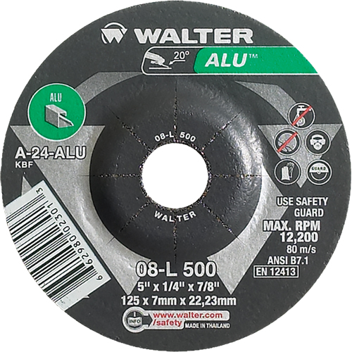 Meules en aluminium &agrave; moyeu d&eacute;port&eacute;, 5" x 1/4", Arbre 7/8", Type 27 Stor-it Systems