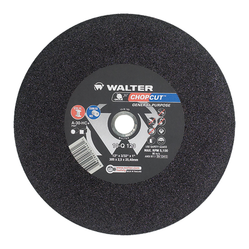 Meule &agrave; tronçonner pour scie de d&eacute;coupage Chopcut, 12" x 3/32", Arbre de 1", Type 1, Oxyde d'aluminium, 5200 Tr/min Stor-it Systems