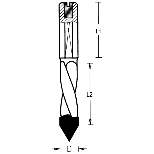 Through-Hole Carbide Tipped Drill, 5 mm Diameter Stor-it Systems