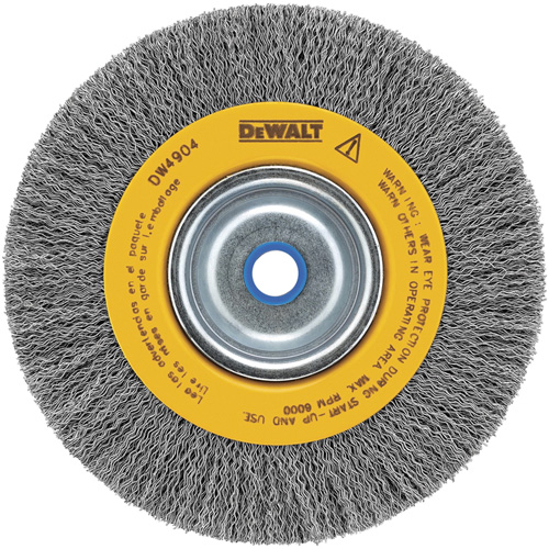 Brosse &agrave; fils torsad&eacute;s d&eacute;tabli, 6" dia., Fils 0,014", Arbre 5/8" - 1/2" Stor-it Systems