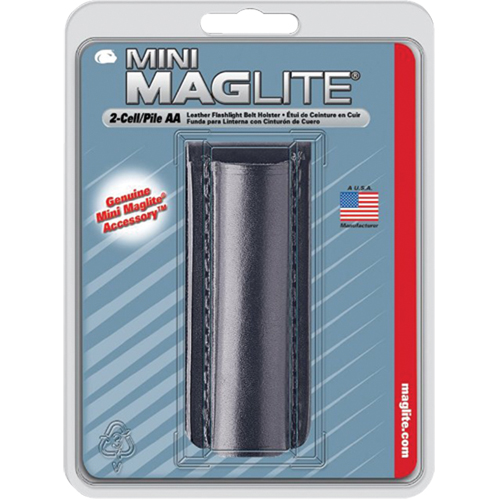 &eacute;tui de ceinture en cuir pour lampe de poche &agrave; 2 piles AA, Porte-lampe de poche, Cuir, 1 Poches Stor-it Systems