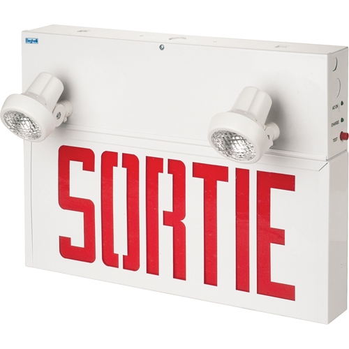 Stella Combination Signs - Sortie, LED, Hardwired, 17-1/2" L x 12-1/2" W, French Stor-it Systems