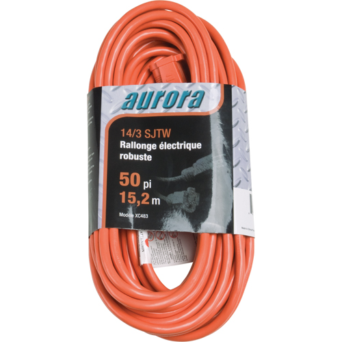 Vinyl Extension Cord, Outdoor, SJTW, 14/3 AWG, 15 A, 50' Stor-it Systems