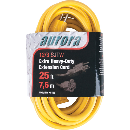Vinyl Extension Cord, Outdoor, SJTW, 12/3 AWG, 15 A, 25' Stor-it Systems