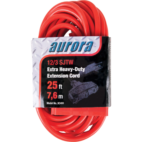 Vinyl Extension Cord, Outdoor, SJTW, 12/3 AWG, 15 A, 3 Outlet(s), 25' Stor-it Systems
