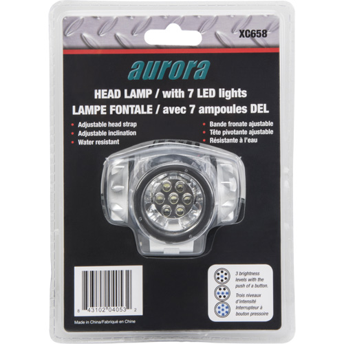Lampe frontale, DEL, 28 lumens, 20 hres de fonctionnement, piles AAA Stor-it Systems