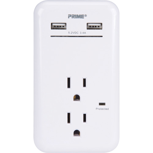 Prime&reg; USB Charger with Surge Protector Stor-it Systems