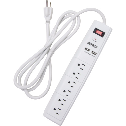 Limiteur de surtension avec chargeur USB, 6 Prises, 1200 J, 1875 W, Cordon 6' Stor-it Systems