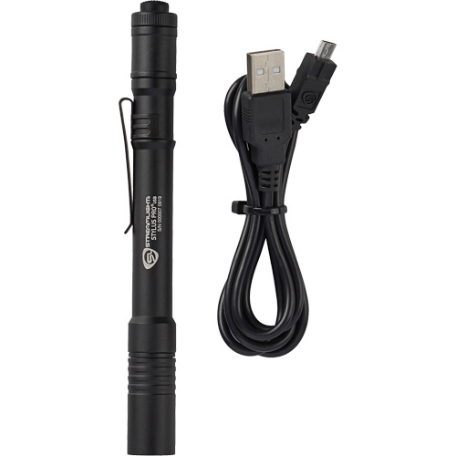 Lampe de poche stylo USB Stylus Pro, DEL, 350 lumens, Corps en Aluminium, piles Rechargeable, Compris Stor-it Systems