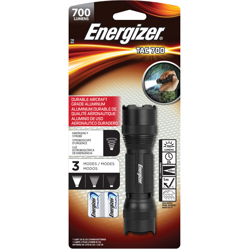 Lampe de poche TAC 700, DEL, 700 lumens, Piles CR123 Stor-it Systems