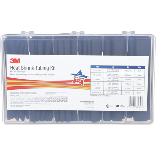 Heat Shrink Tubing, Thin Wall, 6", 1" (2.54cm) - 0.1875" (0.48cm) Stor-it Systems