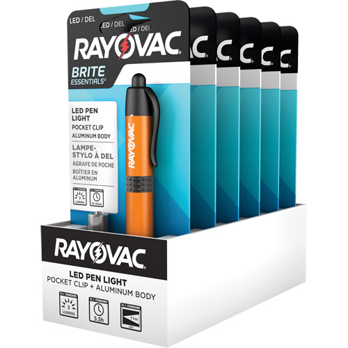 Lampes-stylos Brite Essentials, DEL, 3 lumens, Corps en Aluminium, piles AAA, Compris Stor-it Systems