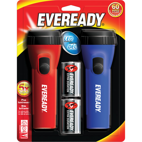 Trousse de lampe de poche &agrave; usage g&eacute;n&eacute;ral Eveready, DEL, 25 lumens, Piles D Stor-it Systems