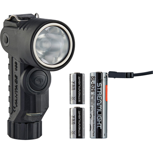 Lame de poche &agrave; alimentation multiple &agrave; angle droit pour casque Vantage 180 X, DEL, Piles Rechargeable/CR123A, Polym&egrave;re de nylon Stor-it Systems