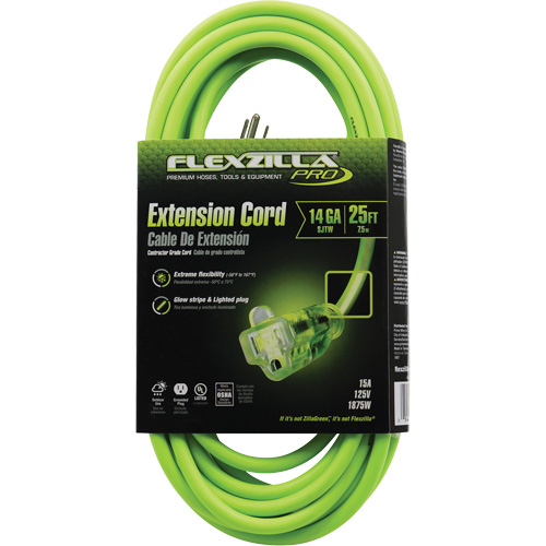 Cordon rallonge industriel Flexzilla Pro, Toutes saisons, SJTW, AWG 14/3, 15 A, 25' Stor-it Systems