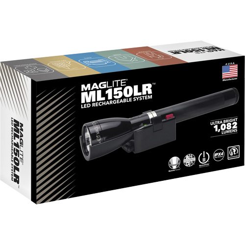 Lampe de poche &agrave; recharge rapide ML150LR(X), DEL, 1082 lumens, Piles Rechargeable Stor-it Systems