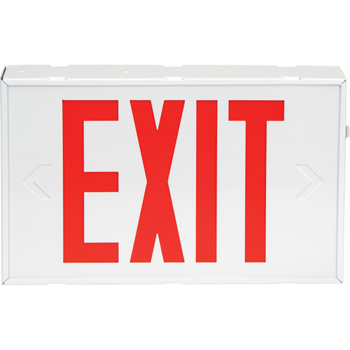 Exit Sign, LED, Battery Operated/Hardwired, 12-1/5" L x 7-1/2" W, English Stor-it Systems