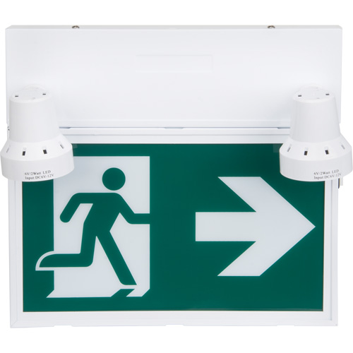 Running Man Sign with Security Lights, LED, Battery Operated/Hardwired, 12-1/10" L x 11" W, Pictogram Stor-it Systems