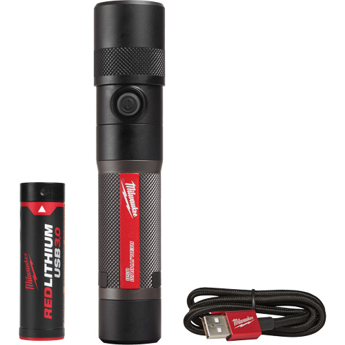 Lampe de poche 1100L &agrave; mise au point par torsion, DEL, 1100 lumens, Piles Rechargeable Stor-it Systems