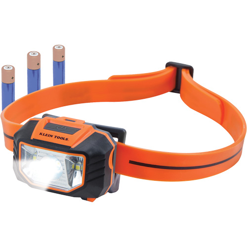 Headlamp with Silicone Hardhat Strap, LED, AAA Batteries, Plastic Stor-it Systems
