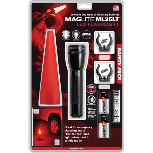 Ensemble de lampes de poche de s&eacute;curit&eacute;, DEL, 192 lumens, Piles C Stor-it Systems