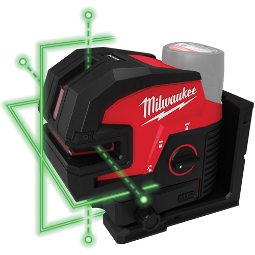 Laser vert &agrave; lignes crois&eacute;es et 4 points daplomb M12 Stor-it Systems