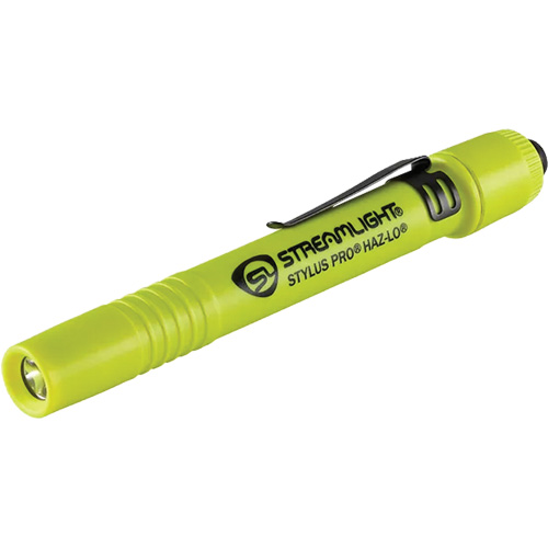 Lampe stylo &agrave; s&eacute;curit&eacute; intrins&egrave;que Stylus Pro HAZ-LO, DEL, 105 lumens, piles AAA, Compris Stor-it Systems