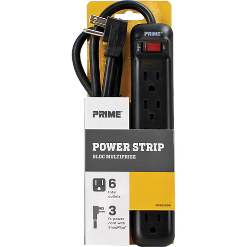 Power Strip, 6 Outlet(s), 3', 15 A, 1875 W, 125 V Stor-it Systems